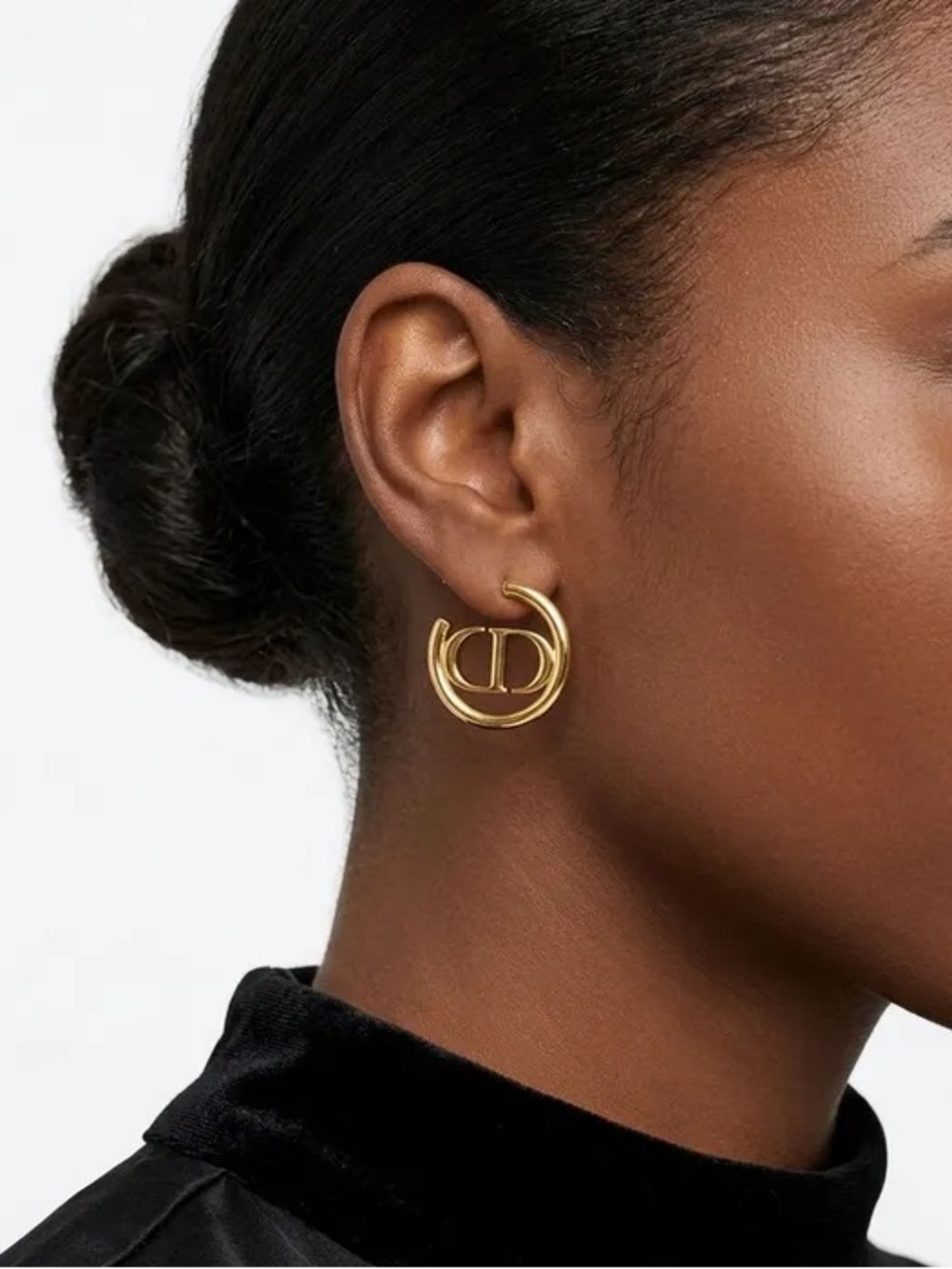 Gold-Tone ‘Dior’ CD Logo Hoop Earrings
